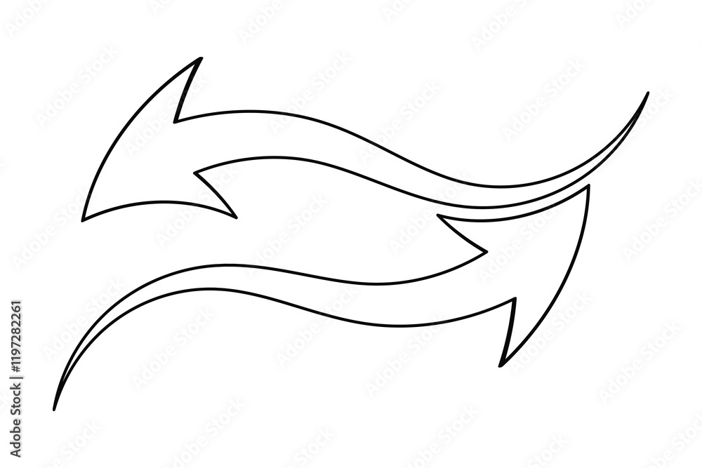 Arrow icon continuous one line drawing and minimalist style isolate outline vector icon Arrow icon continuous one line drawing and minimalist style isolate outline vector icon