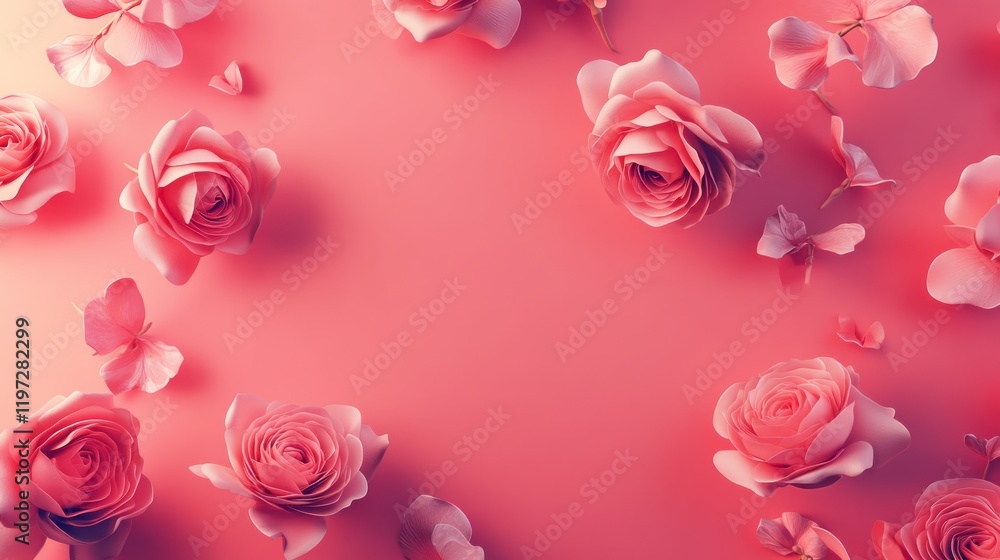 roses background with copy space for text. valentines day roses background with copy space for text. valentines day