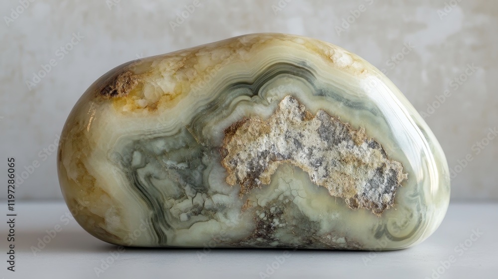 A smooth, multi-colored stone displaying intricate patterns and natural textures, reminiscent of geological formations. A smooth, multi-colored stone displaying intricate patterns and natural textures, reminiscent of geological formations.