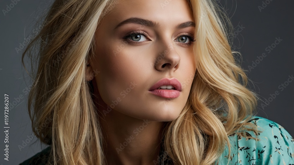 Obraz premium Portrait of a fashion beauty blonde girl