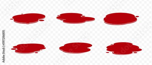 Blood spilled or paint. Puddle of blood. Bloodstain on the floor. Puddle of red paint. Site of occurrence. Human blood