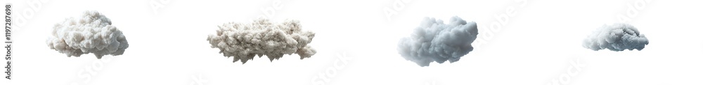 Obraz premium A single white cloud, light and fluffy, isolated on a transparent surface