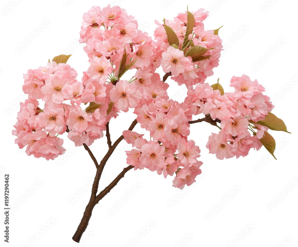 Delicate Pink Cherry Blossoms in Springtime , isolated on white background PNG Delicate Pink Cherry Blossoms in Springtime , isolated on white background PNG