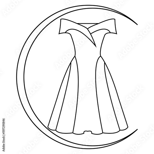 elegant party dress icon
