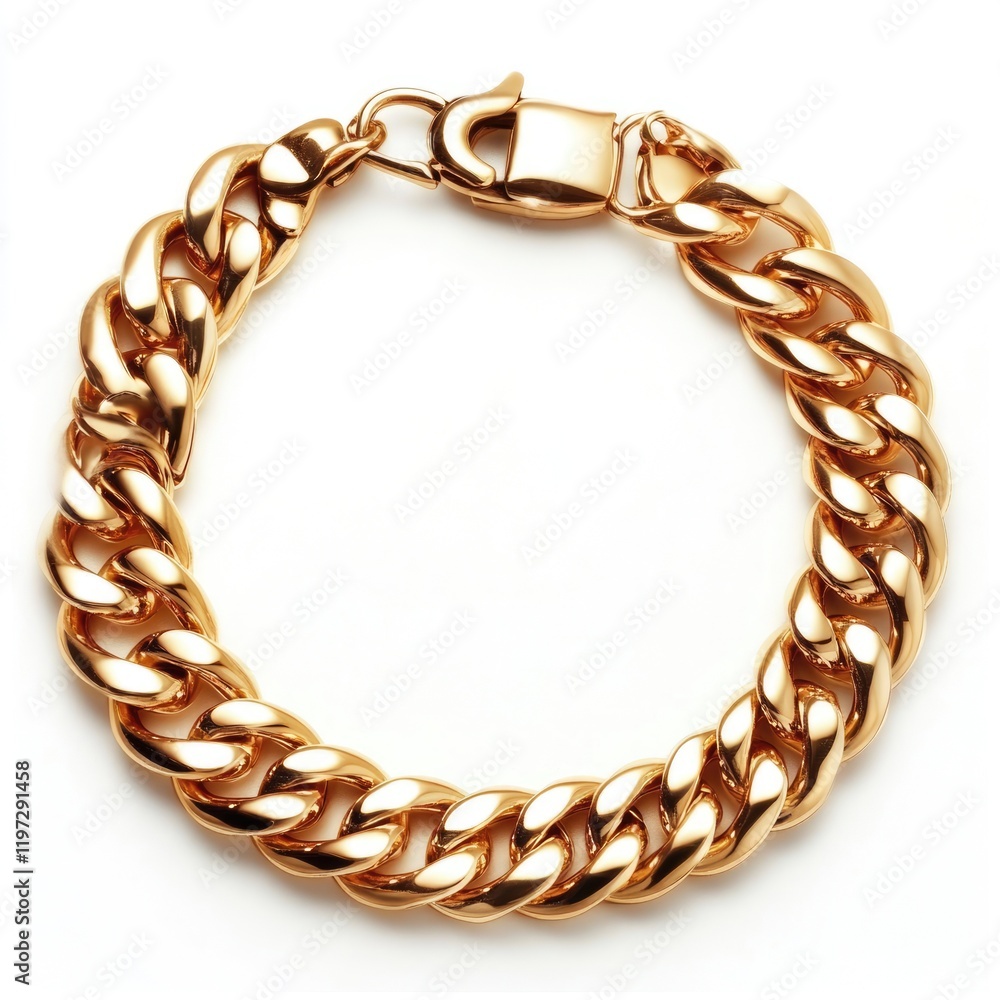 Obraz premium Stunning Golden Bangle Isolated on White: A Beautiful Accessory for Every Occasion