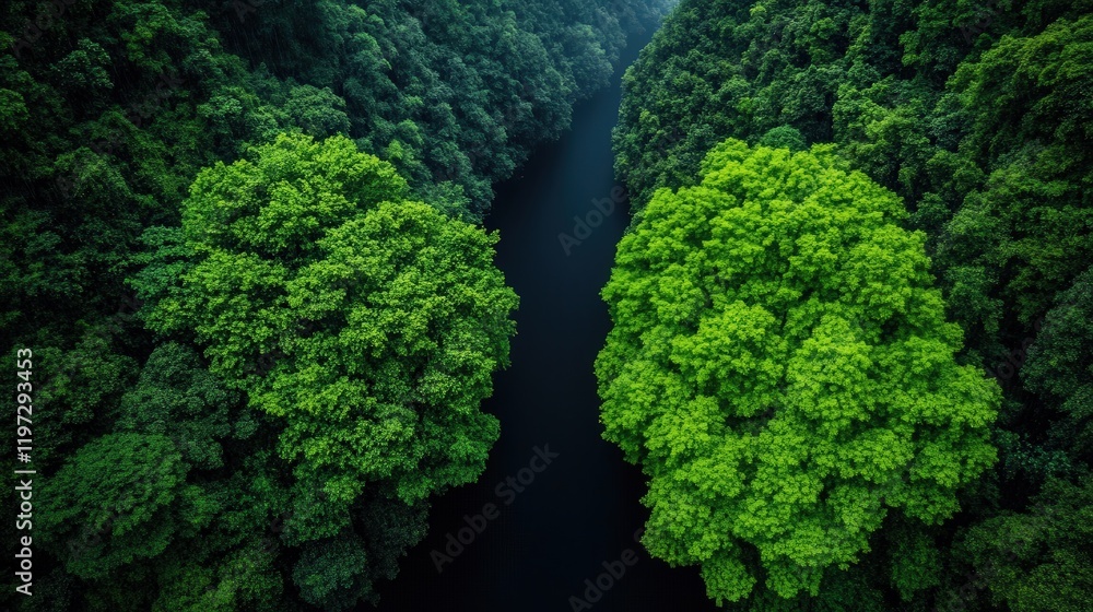 Tranquil River Flowing Through Lush Forest Surrounded by Towering Trees Creating a Peaceful Natural Scene Inviting Reflection and Serenity Tranquil River Flowing Through Lush Forest Surrounded by Towering Trees Creating a Peaceful Natural Scene Inviting Reflection and Serenity