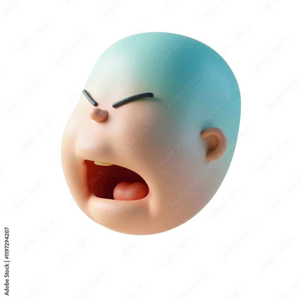 3d render of a cartoon baby's expressing anger 3d render of a cartoon baby's expressing anger