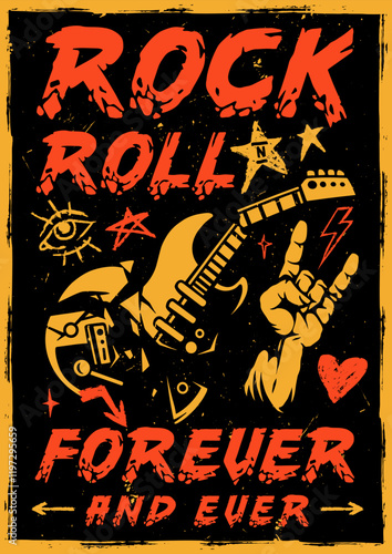 Rock design guitar symbols
