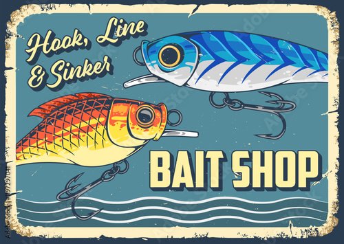 Unique bait shop sign featuring fish design