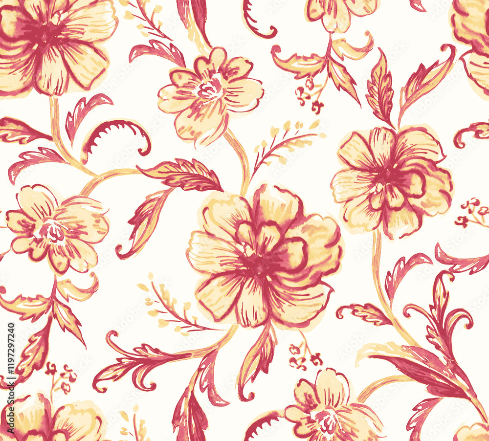 Obraz premium seamless pattern with flowers 