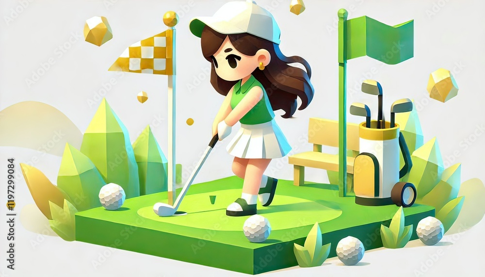 The image captures a serene golf course at sunrise, with dew-covered grass and a lone golfer preparing for a perfect shot. The image captures a serene golf course at sunrise, with dew-covered grass and a lone golfer preparing for a perfect shot.