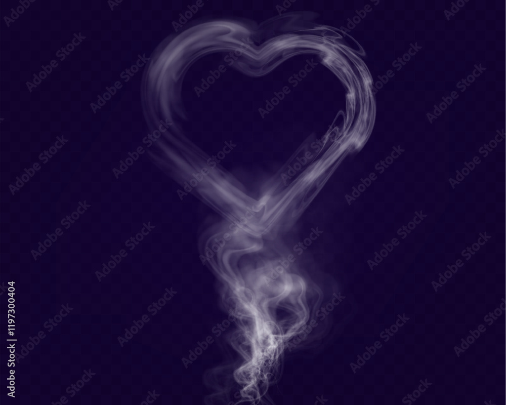 	
Transparent smoke heart shape with a soft, ethereal design, perfect for love and romantic themes.	
