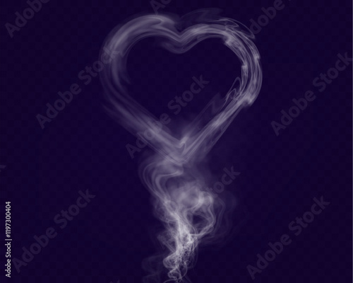 	
Transparent smoke heart shape with a soft, ethereal design, perfect for love and romantic themes.	
