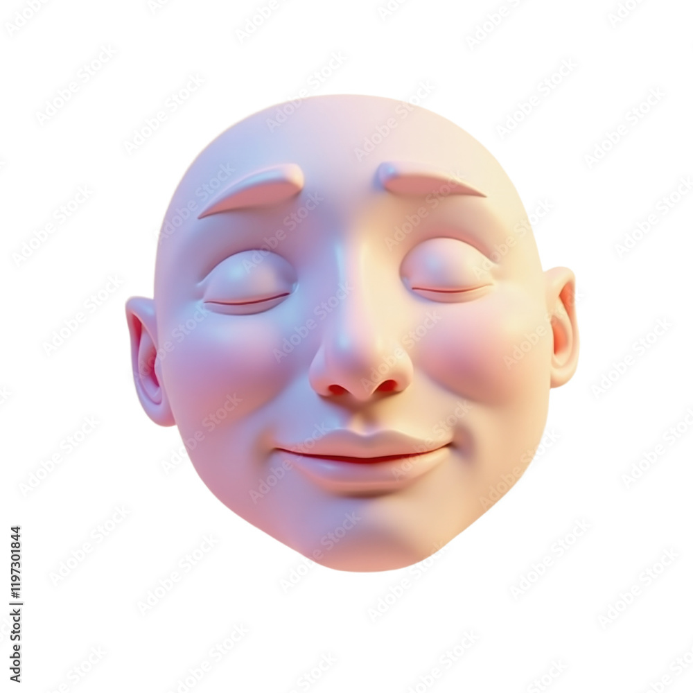 serene 3d render of a smiling face serene 3d render of a smiling face