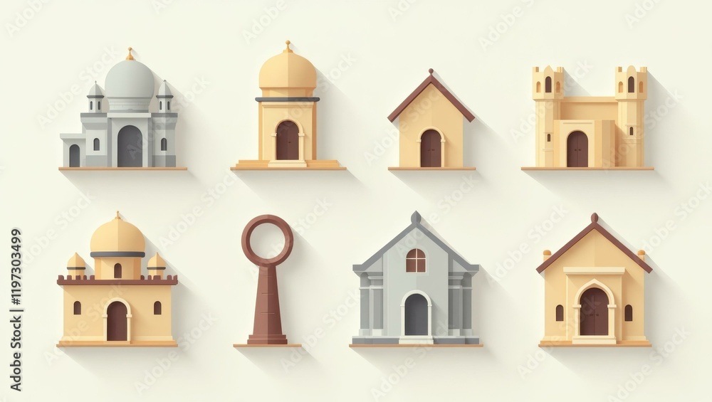 web with history icons 2d flat icons illustration web with history icons 2d flat icons illustration