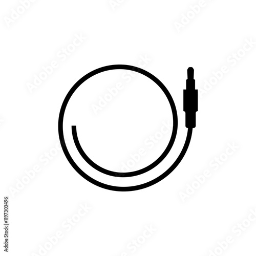 Audio cable with a long round wire.