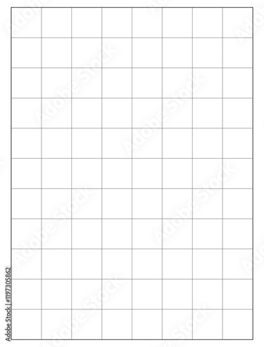 Graph Paper 1 inch squares printable template A4 notebook format. Graph gray grid for college, journals, diary or math engineering grid line printable.