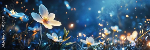 Panel kuchenny z motywem Anemone Blossom Overview. Vibrant Flower in Natural Background Setting