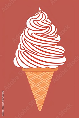 a red background with an ice cream cone