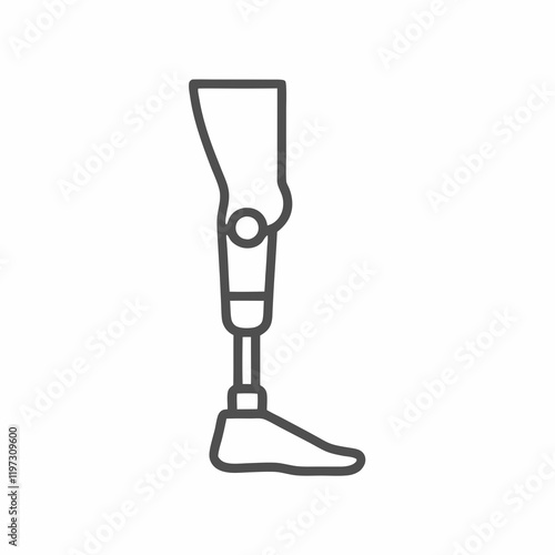 Prosthetic Leg Outline Vector Design.