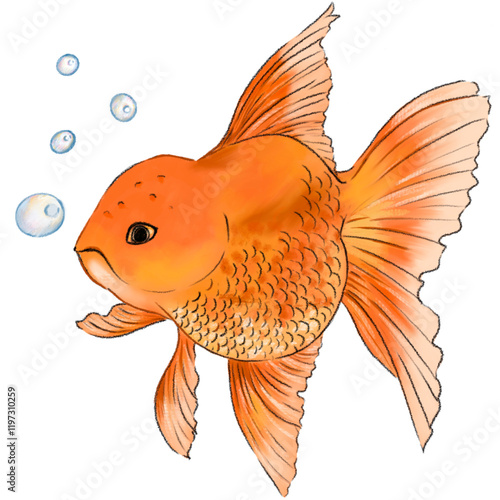 Gold Fish and bubble