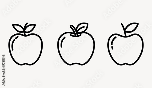 apple outline or line icon design bundle.