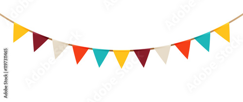Carnival garland. Multicolored garland flag for birthday, carnival, circus performance. Vector illustration