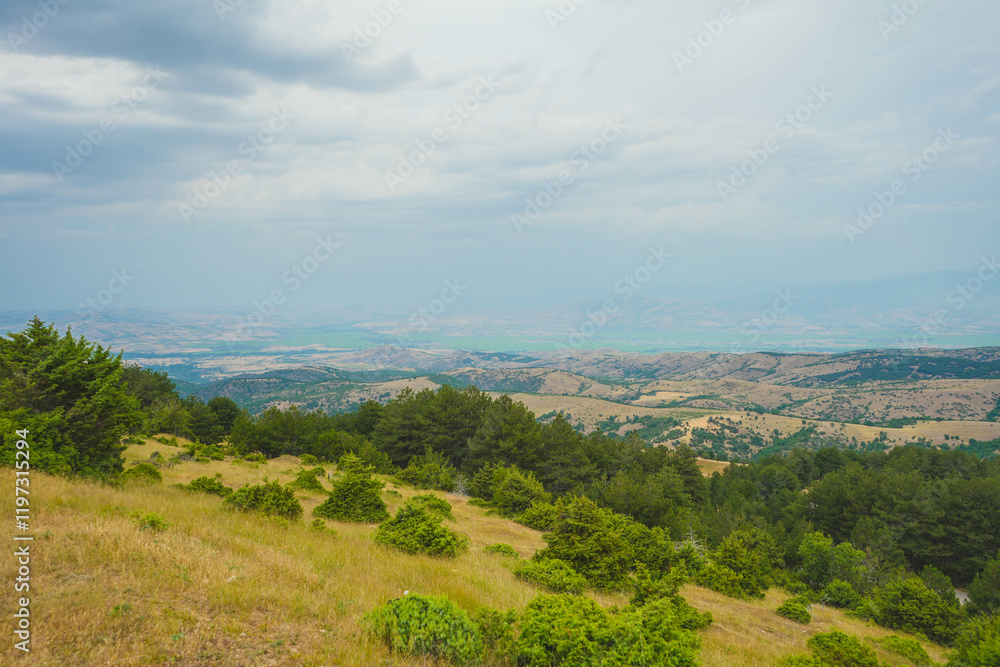 View from mountains across valley to south east with city of Stip on center horizon. Stip, Macedonia View from mountains across valley to south east with city of Stip on center horizon. Stip, Macedonia