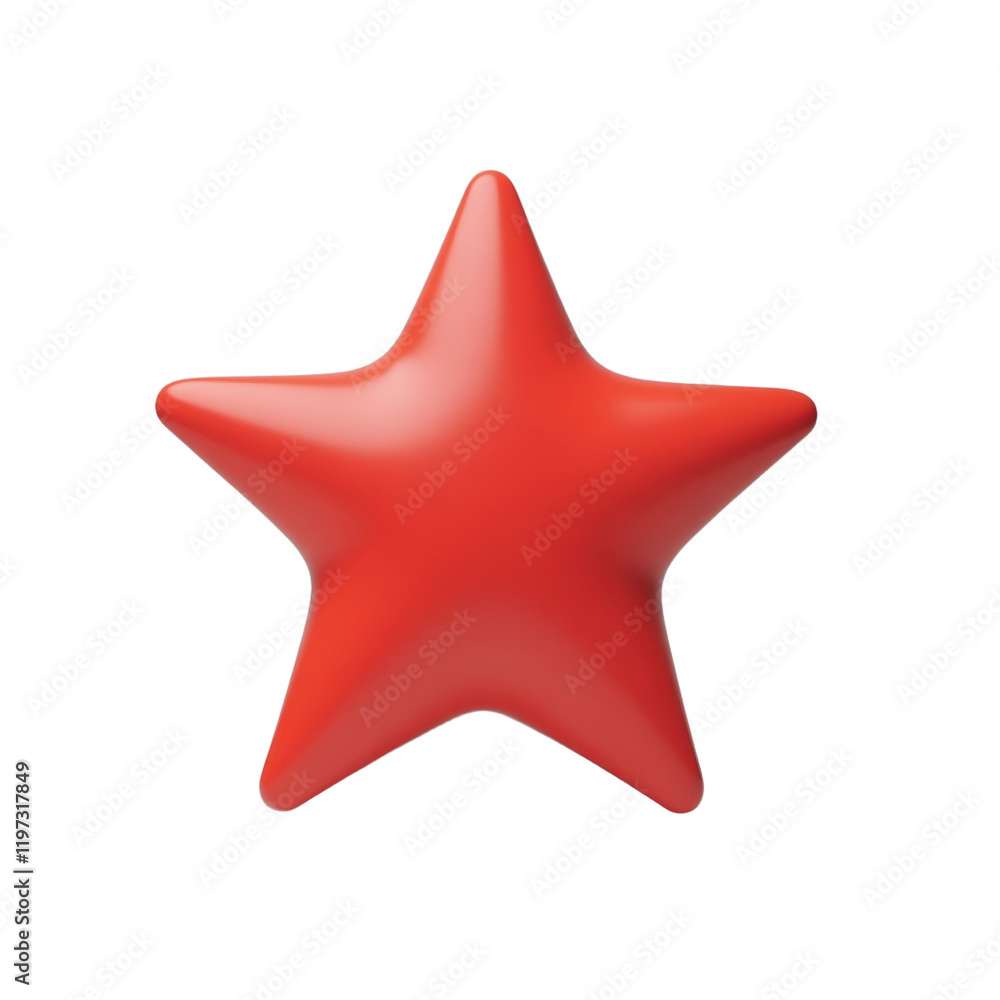 vibrant three-dimensional red star against a white background vibrant three-dimensional red star against a white background