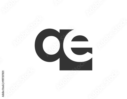 QE creative geometric initial based modern and minimal logo. Letter q e trendy fonts.