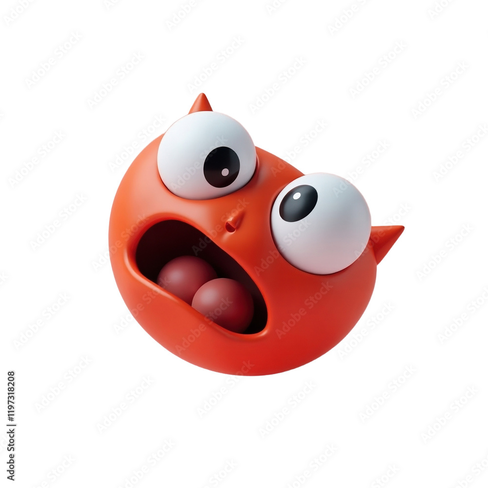 Fototapeta premium playful cartoon character with wide eyes and open mouth