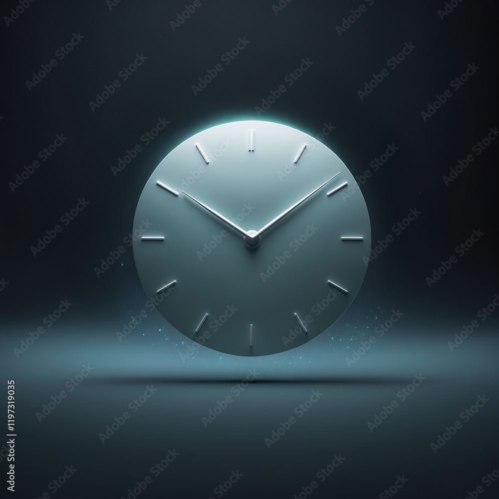 Silver clock in dark void background.Generete AI Silver clock in dark void background.Generete AI