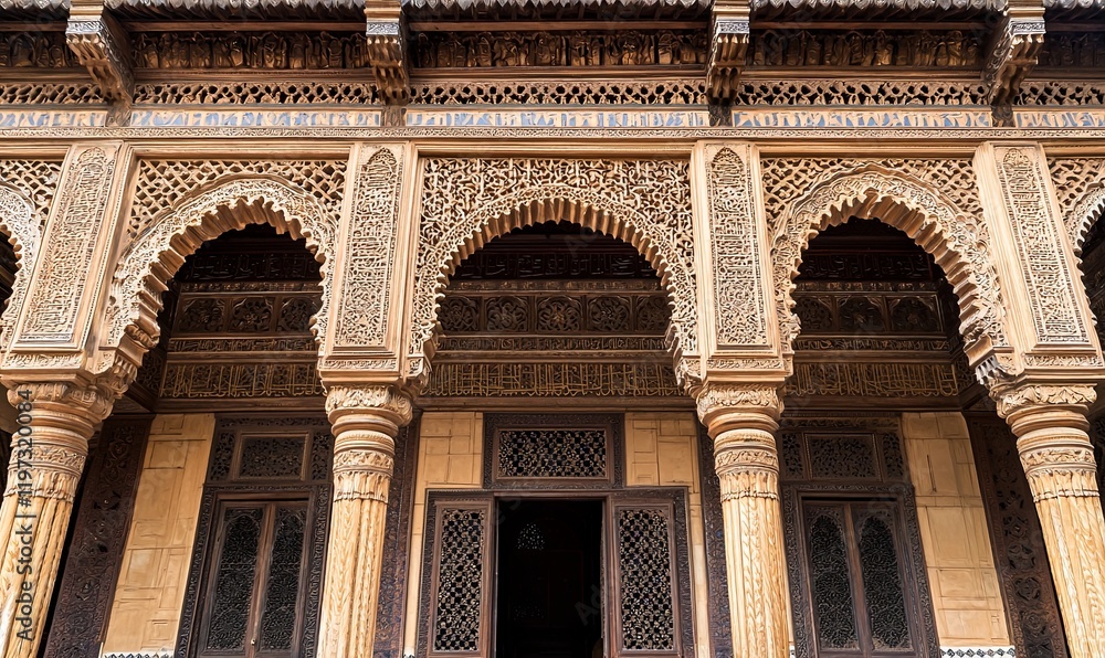 Obraz premium Intricate arches & columns of historical Moorish architecture