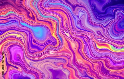 Colorful Abstract Rainbow Fluid Art with Swirling Marbled Texture and Vibrant Liquid Shapes for Creative Design Projects