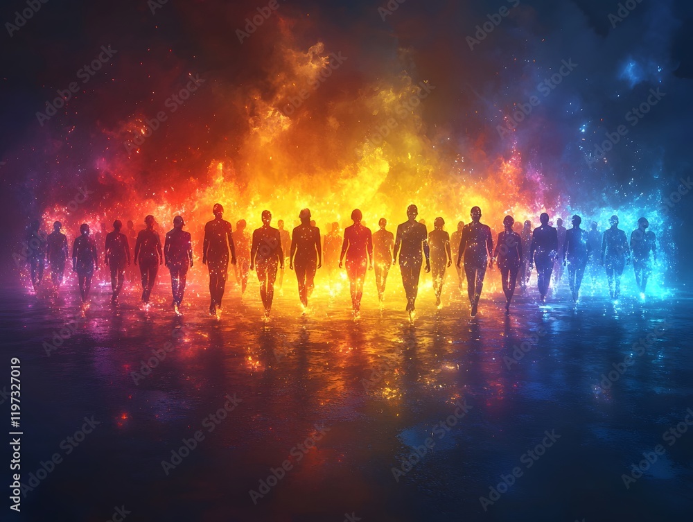 Glowing Talent Pool Vibrant Depiction of Inclusive Recruitment Concept Glowing Talent Pool Vibrant Depiction of Inclusive Recruitment Concept