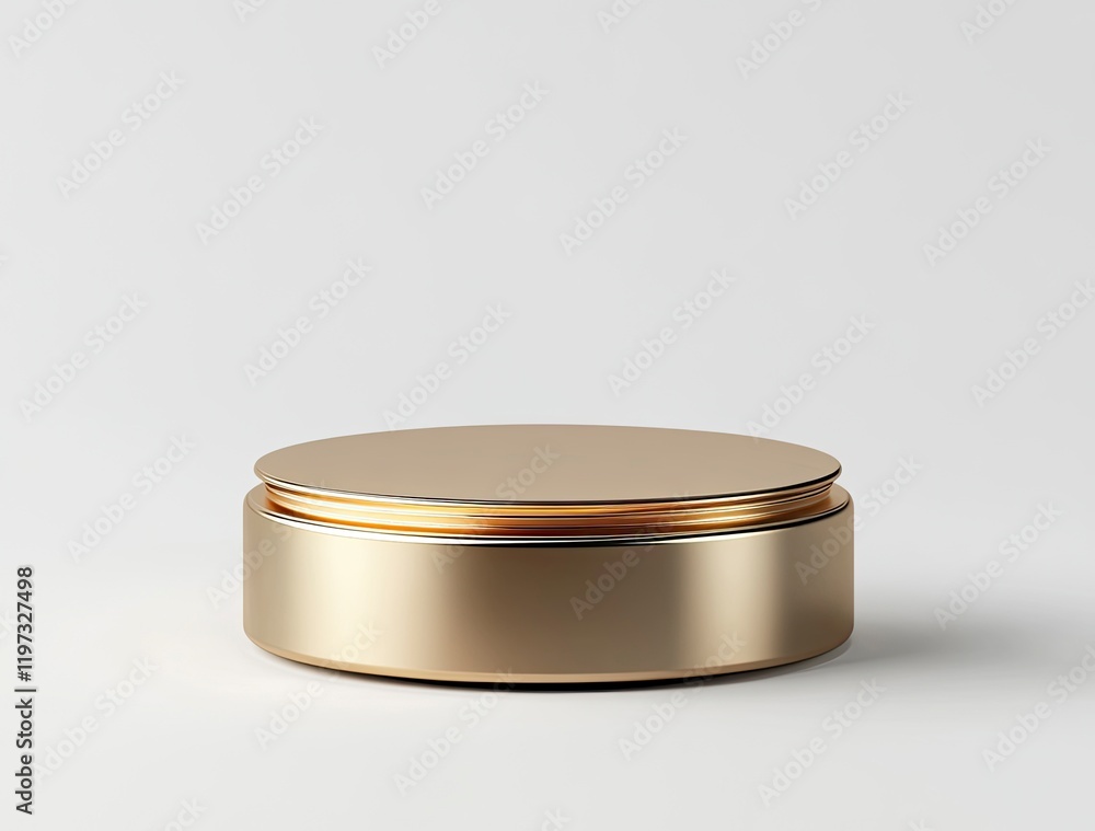 3D rendering on a white background with a golden cylinder podium and geometric platform for product presentation in a minimalistic style. Abstract mockup scene 3D rendering on a white background with a golden cylinder podium and geometric platform for product presentation in a minimalistic style. Abstract mockup scene