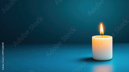 Wallpaper Mural Single white candle glowing softly in a dark environment, calm minimal concept Torontodigital.ca