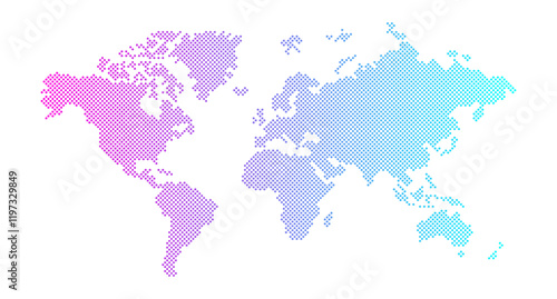 Dotted world map, business-like gradient