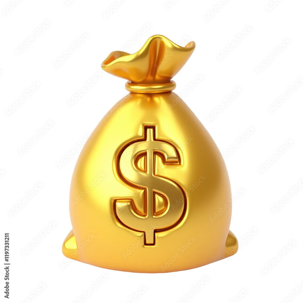 gleaming golden money bag with an embossed dollar sign symbolizing wealth and financial success gleaming golden money bag with an embossed dollar sign symbolizing wealth and financial success