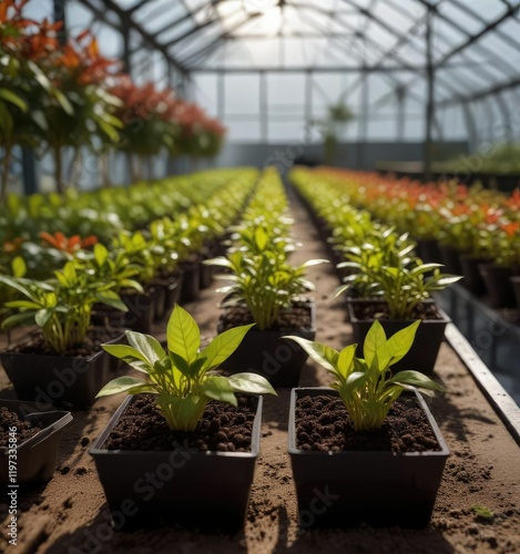 Wallpaper Mural Alternanthera brasiliana seedlings growing in a greenhouse environment, greenery, nature Torontodigital.ca