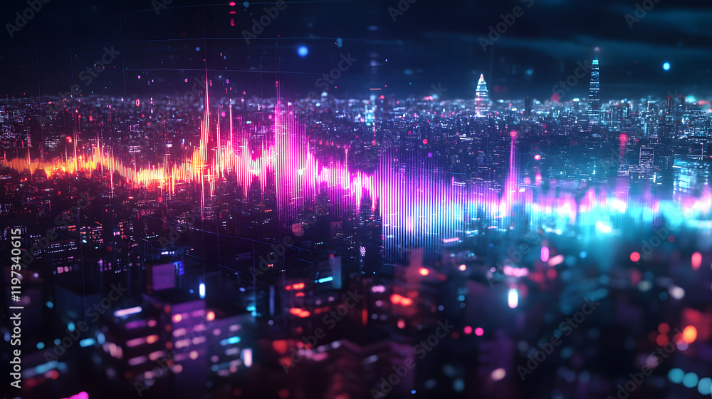 glowing abstract digital wave particles. Futuristic illustration. on background glowing abstract digital wave particles. Futuristic illustration. on background