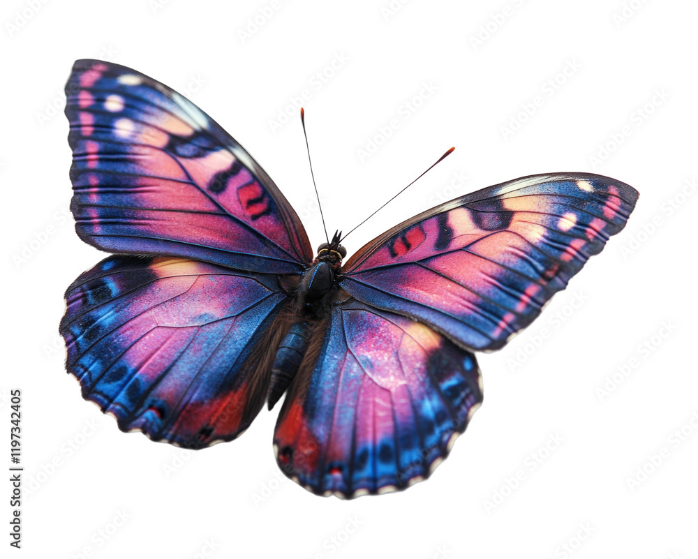 Pink and blue butterfly on high fidelity nature close-up view artistic concept isolated on transparent background png Pink and blue butterfly on high fidelity nature close-up view artistic concept isolated on transparent background png