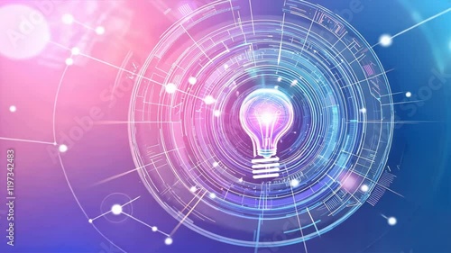 Wallpaper Mural Glowing Light Bulb An Abstract Design of Digital Innovation and Creativity with Colorful Patterns and Technology Torontodigital.ca