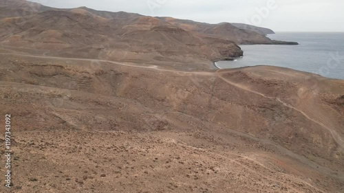 beautiful fuerteventura view of the beach and sands photo