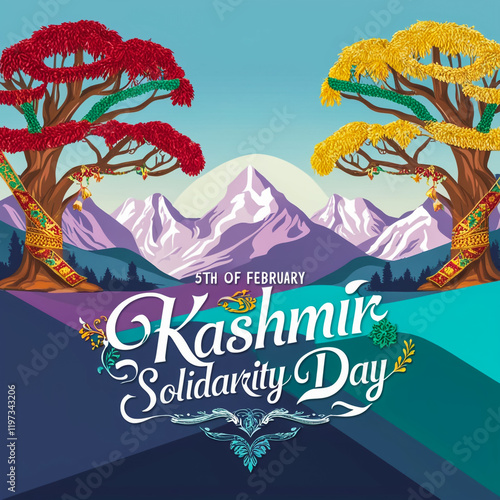 Kashmir Solidarity Day. 5th February. Vector Illustration.