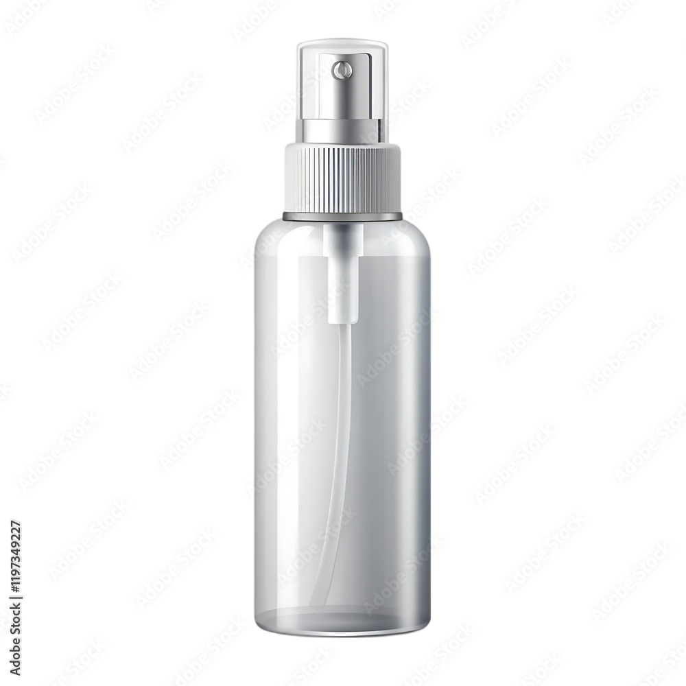 A bottle of spray with a white A bottle of spray with a white