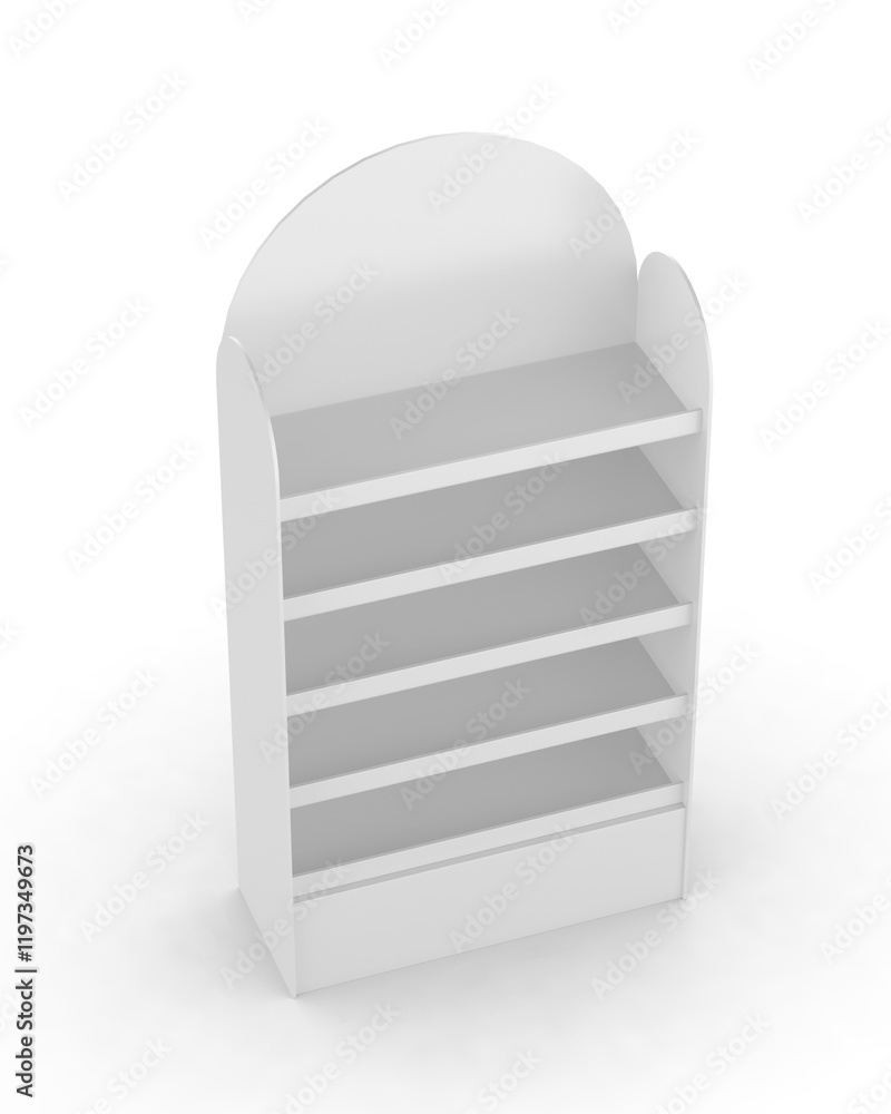 Blank Advertising Corrugated Supermarket Retail Promotion Cardboard Display Shelf 3d Illustration. Blank Advertising Corrugated Supermarket Retail Promotion Cardboard Display Shelf 3d Illustration.