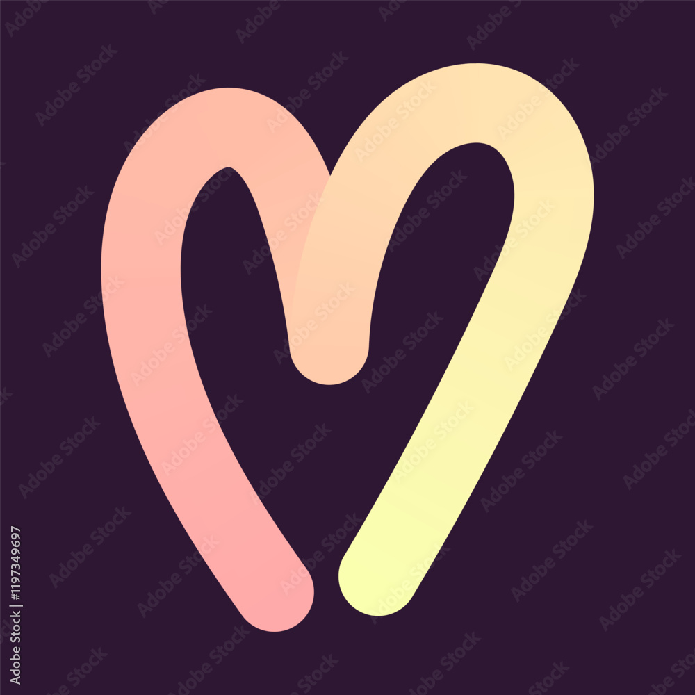 Gradient heart illustrations. Modern ribbon shapes, intertwined loops, smooth curves. Perfect for Valentine's Day. Minimalist design, abstract romantic theme. Vector art, ideal for love and Gradient heart illustrations. Modern ribbon shapes, intertwined loops, smooth curves. Perfect for Valentine's Day. Minimalist design, abstract romantic theme. Vector art, ideal for love and