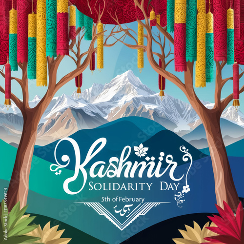 Kashmir Solidarity Day. 5th February. Vector Illustration.