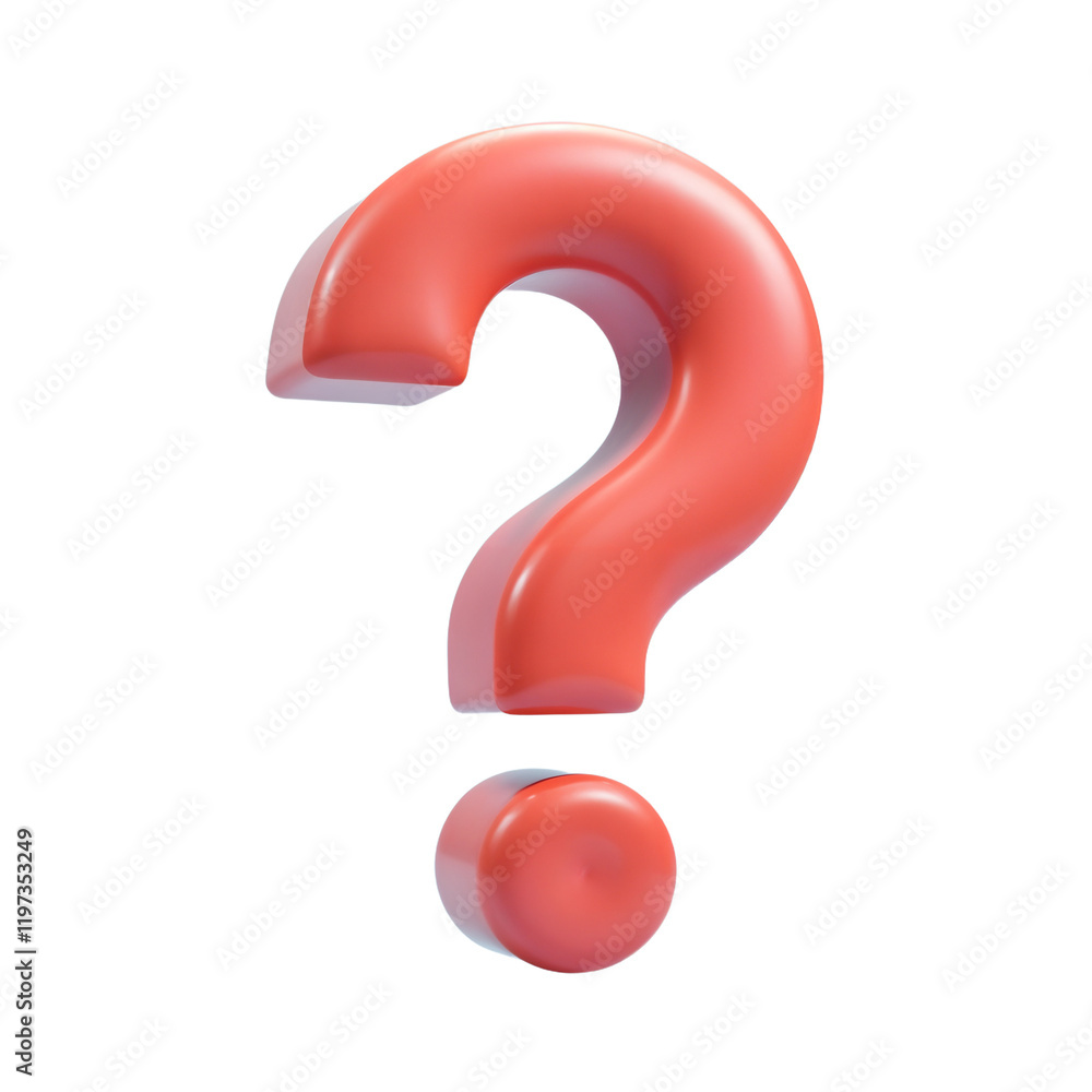 3d coral-pink question mark on light-blue background 3d coral-pink question mark on light-blue background